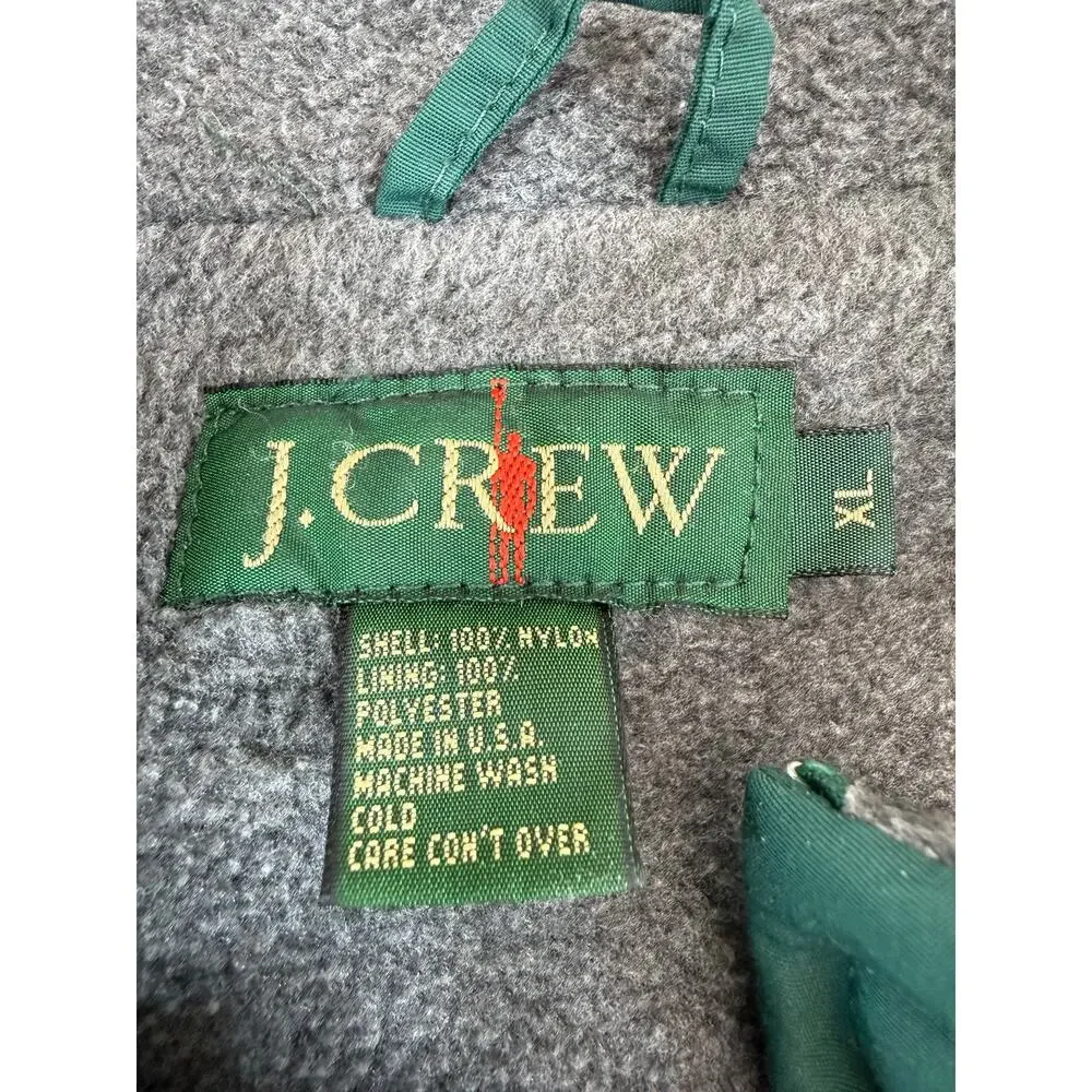 Vintage 1990s J.Crew Made in‎ USA Insulated Green Fleece-Lined Winter Coat XL